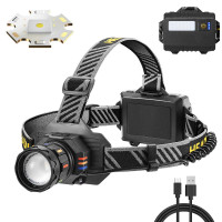 Фонарь налобный BL-T701A-TG, 3x18650, ЗУ Type-C, zoom, Box