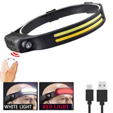 Ліхтар налобний BL-W689-2-LM+2COB (white+red), Motion Sensor, Li-Ion акум., ЗУ Type-C, Box