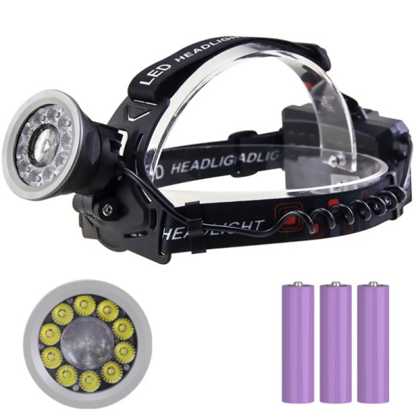 Ліхтар Налобний CT021 10+1 ULTRA LED 3x18650 Power Bank ЗП Type-C