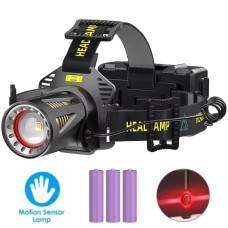 Ліхтар налобний H610-WHITE LASER LED PM50-TG, Motion Sensor, 3x18650, power bank, ЗУ Type-C