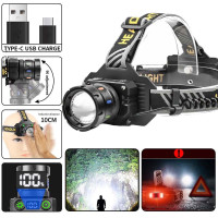 Ліхтар налобний NIGHT VISION FLUORESCENCE BL-T701D-TG, Motion Sensor, 3x18650, Power Bank, ЗУ Type-C, zoom, Box