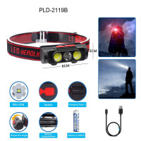 Фонарь Налобный PLD-2119B-XPE+2COB White+Red 1х18650 ЗУ Type-C Box Фонарь Налобный PLD-2119B-XPE+2COB White+Red 1х18650 ЗУ Type-C Box