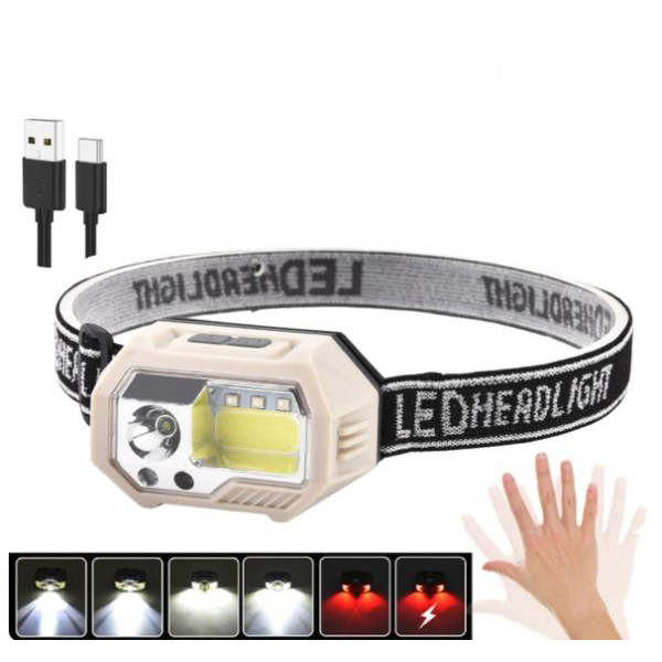 Ліхтар Налобний SH-S9-XPE+COB+3SMD Red Motion Sensor Вбудований Акумулятор ЗП Type-C Box