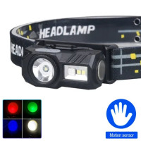 Фонарь Налобный T131-XPE+3SMD Red+Green+Blue+UV Motion Sensor Li-Ion Аккумулятор Магнит Клипса ЗУ Type-C Box Фонарь Налобный T131-XPE+3SMD Red+Green+Blue+UV Motion Sensor Li-Ion Аккумулятор Магнит Клипса ЗУ Type-C Box