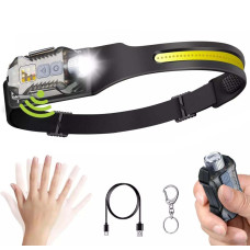 Ліхтар налобний T-018-LM+COB, Li-Ion акумулятор, ЗУ Type-C, магніт, Box