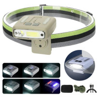 Фонарь Налобный W6129-XPE+COB+8RGB Motion Sensor Li-Ion Аккумулятор Индикация Заряда Клипса ЗУ Type-C Чехол Фонарь Налобный W6129-XPE+COB+8RGB Motion Sensor Li-Ion Аккумулятор Индикация Заряда Клипса ЗУ Type-C Чехол