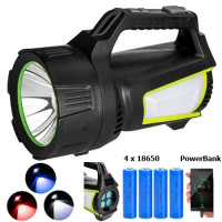 Ліхтар Портативний T100A-10W+2COB White+Red+Blue Power Bank 4x18650 ЗУ Type-C Box Ліхтар Портативний T100A-10W+2COB White+Red+Blue Power Bank 4x18650 ЗУ Type-C Box