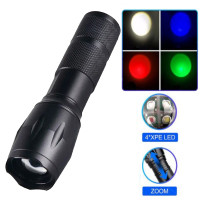 Фонарь X10-4XPE LED WHITE+RED+BLUE+GREEN Li-Ion Аккумулятор ЗУ microUSB Zoom Фонарь X10-4XPE LED WHITE+RED+BLUE+GREEN Li-Ion Аккумулятор ЗУ microUSB Zoom