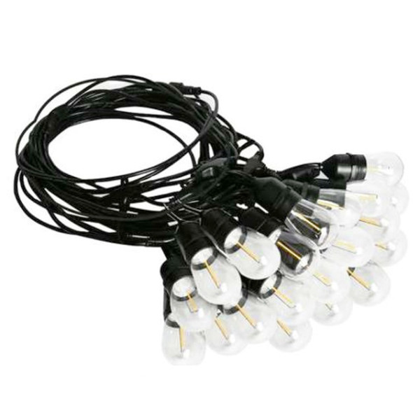 Гірлянда вулична лаундж 25 LED ламп тепле світло працює від мережі 9.5 м