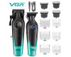 Комплект VGR 2 в 1 V-196&996 GREEN, аккумуляторная машинка для стрижки (clipper) и триммер