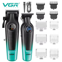 Комплект VGR 2 в 1 V-196&996 GREEN, аккумуляторная машинка для стрижки (clipper) и триммер