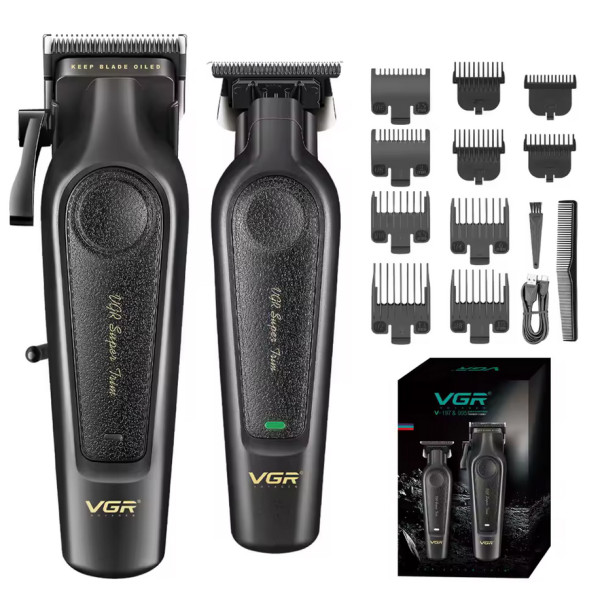 Комплект VGR 2 в 1 V-197&995, аккумуляторная машинка для стрижки (clipper) и триммер