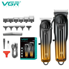 Комплект VGR 2 в 1 V-646 аккумуляторная машинка для стрижки (clipper) и триммер