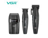 Комплект VGR 3 в 1 V-640 S3 BLACK, машинка для стрижки (clipper), триммер и электробритва (шейвер)