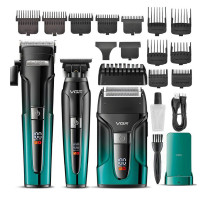 Комплект VGR 3 в 1 V-694 BLUE Аккумуляторная Машинка Для Стрижки Clipper Триммер и Электроблотва Шейвер
