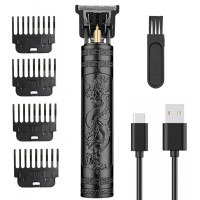Машинка Тример T9-2 BLACK Для Стрижки Волосся та Бороди Li-Ion Акумулятор 4 Насадки 1.5-2-3-4 мм