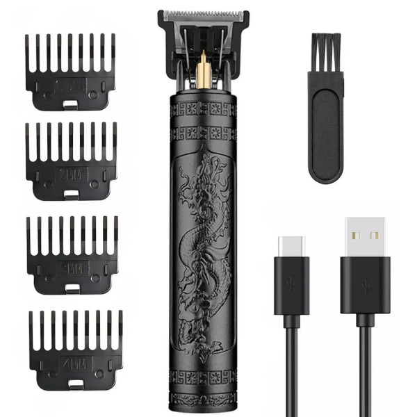 Машинка Тример T9-2 BLACK Для Стрижки Волосся та Бороди Li-Ion Акумулятор 4 Насадки 1.5-2-3-4 мм