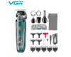Набір для стриження VGR 6 в 1 V-102, 14 насадок, LED display
