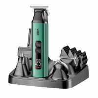 Набор для стрижки VGR 6 в 1 V-117 GREEN, 14 насадок, LED Display