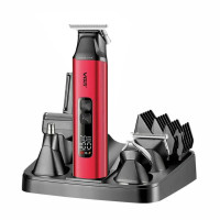 Набор для стрижки VGR 6 в 1 V-117 RED, 14 насадок, LED Display