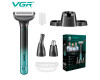 Набор VGR 3 в 1 V-625, 3 насадки (для носа, лица и тела), IPX5