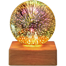 Ночник 3D Хрустальный шар MYT10257, RGB+Warm Light