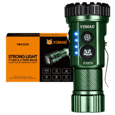 Ліхтар YEMAO YM-F337X-7XTE+2SMD(RGB), 1x18350A/1x18650A, ЗУ Type-C, магніт, ковпачок