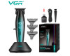 Триммер VGR V-992 GREEN, 9000 RPM, 2000 mAh, 3 насадки, LED display