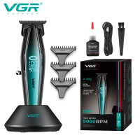 Триммер VGR V-992 GREEN, 9000 RPM, 2000 mAh, 3 насадки, LED display