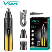 Триммер VGR 2 в 1 V-619 GOLD, 2 насадки - триммер для носа, шейвер