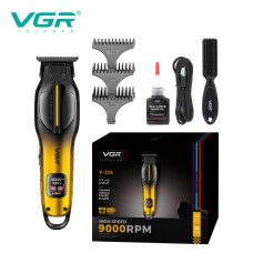 Триммер VGR V-226 GOLD, 9000 RPM, 3 насадки, LED display