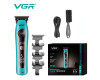 Тример VGR V-299 BLUE 4 Насадки 9000RPM 2000 mAh 5 Рівнів Швидкості LED Display