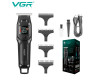 Триммер VGR V-964 BLACK, 7000 RPM, 4 насадки, LED display