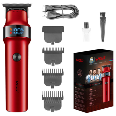 Триммер VGR V-987 RED, 3 насадки, LED display