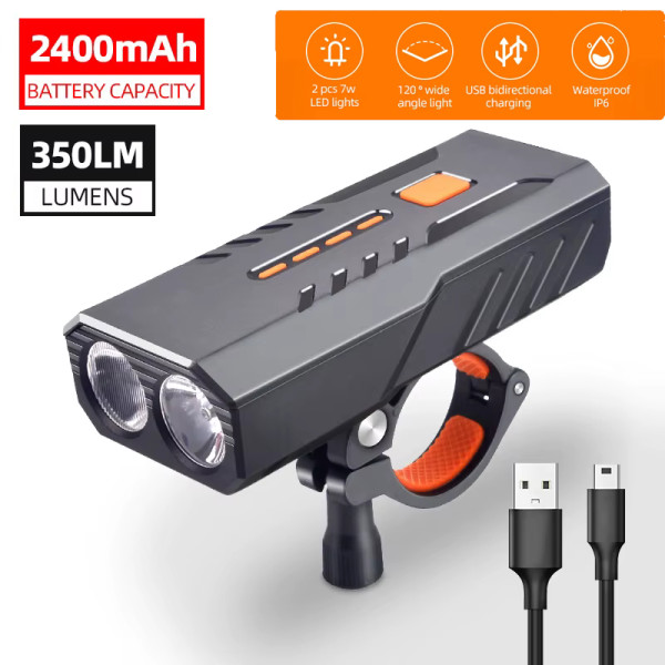 Велофара BC25S, 300LM, Waterproof, Power Bank, Li-Ion аккумулятор, ЗУ Type-C, индикация заряда